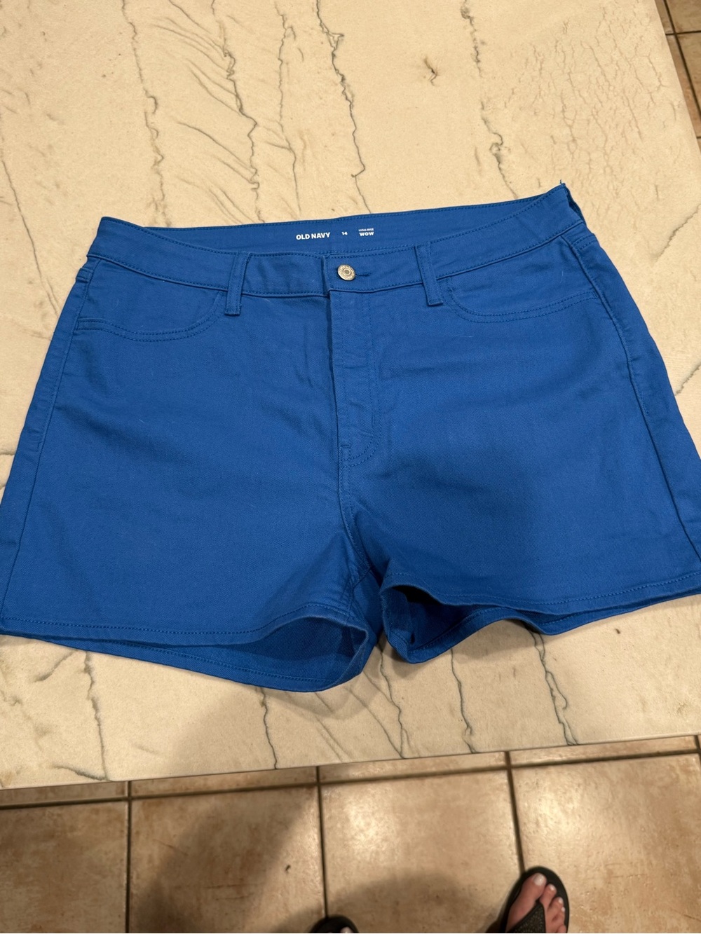 Old Navy High-Rise WOW Shorts Size 14 Sapphire Sky Blue NWOT - Picture 10 of 12